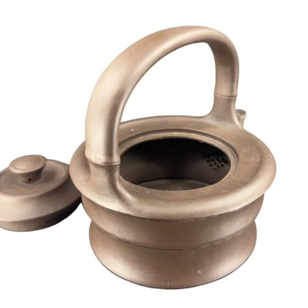 Yixing Zisha Clay‎ Handmade Ceramic Pottery Teapot Carafe W Handle Artist Marked